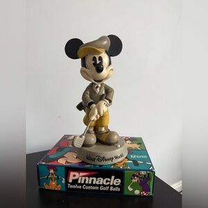Disney Mickey Mouse Golf Bobble Head With Pinnacle Mickey And Friends Golf Balls